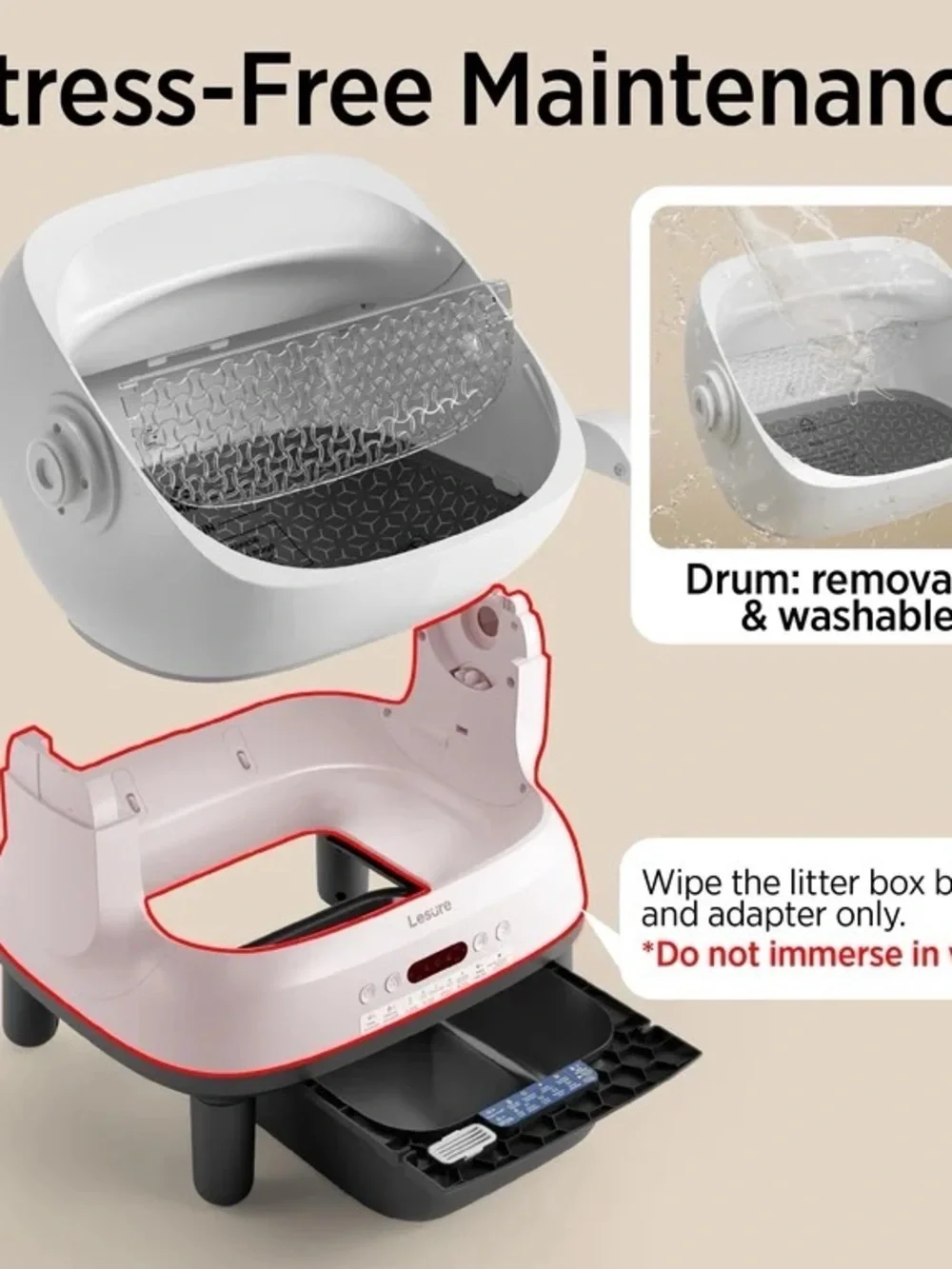 LESURE SELF CLEANING CAT LITTER BOX AUTOMATIC